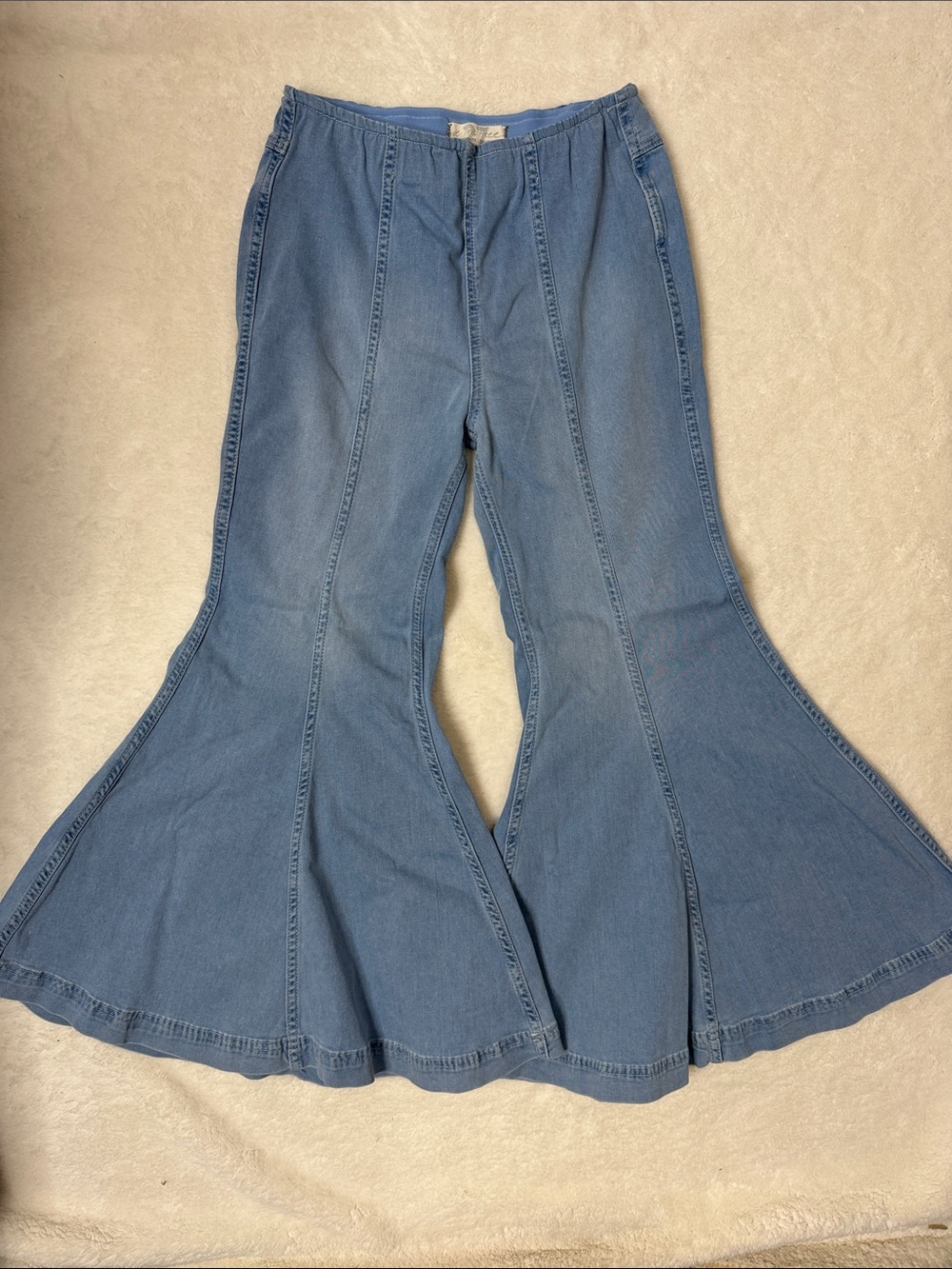 We The Free People Flare Leg Denim Pull On Jeans Pants Light Wash Womens Size 27